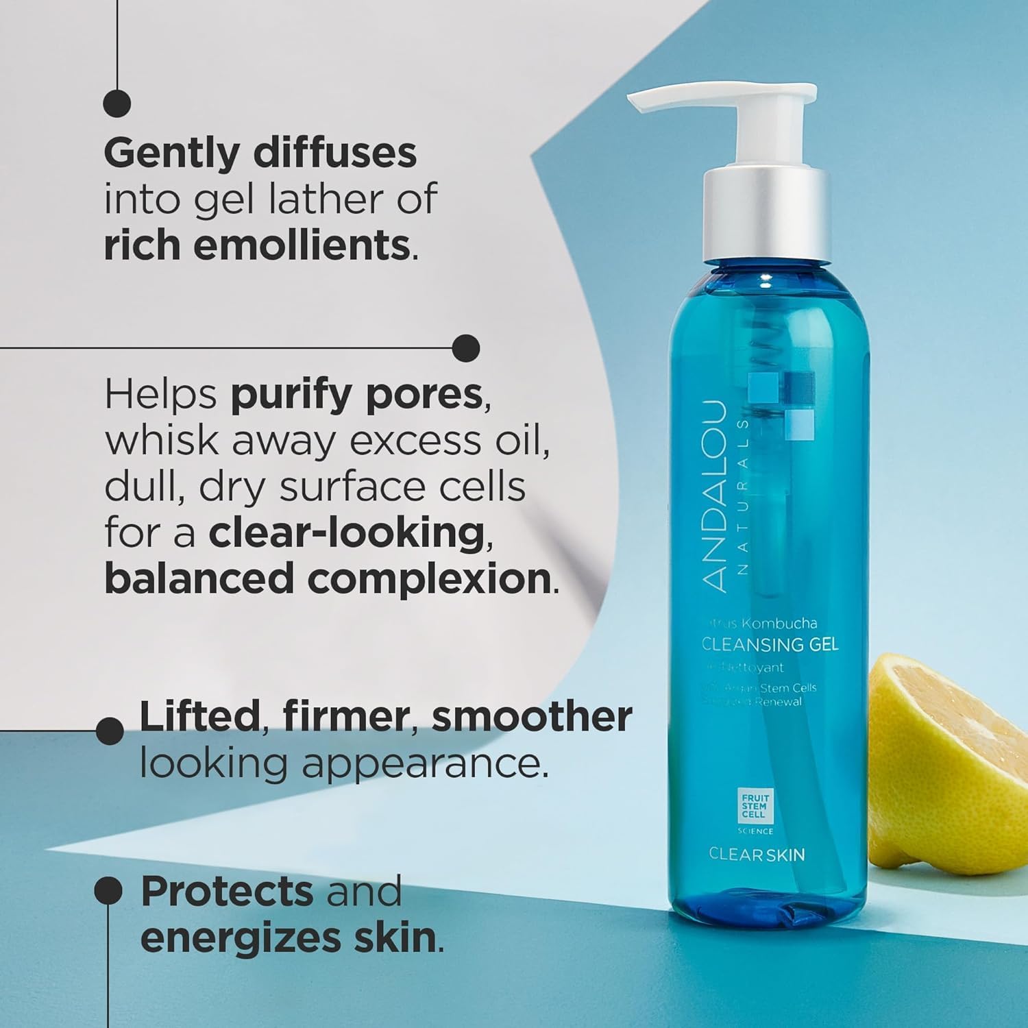 Andalou Naturals Cleansing Gel Citrus Kombucha, 6 OZ.