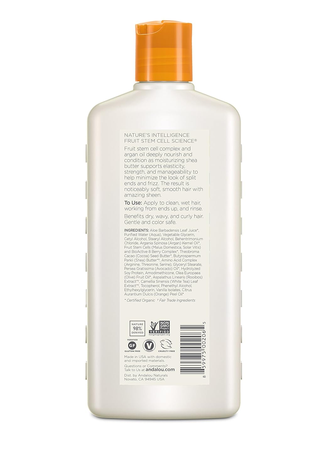 Andalou Naturals Conditioner Moisture Argan Shea Butter, 11.5 OZ.