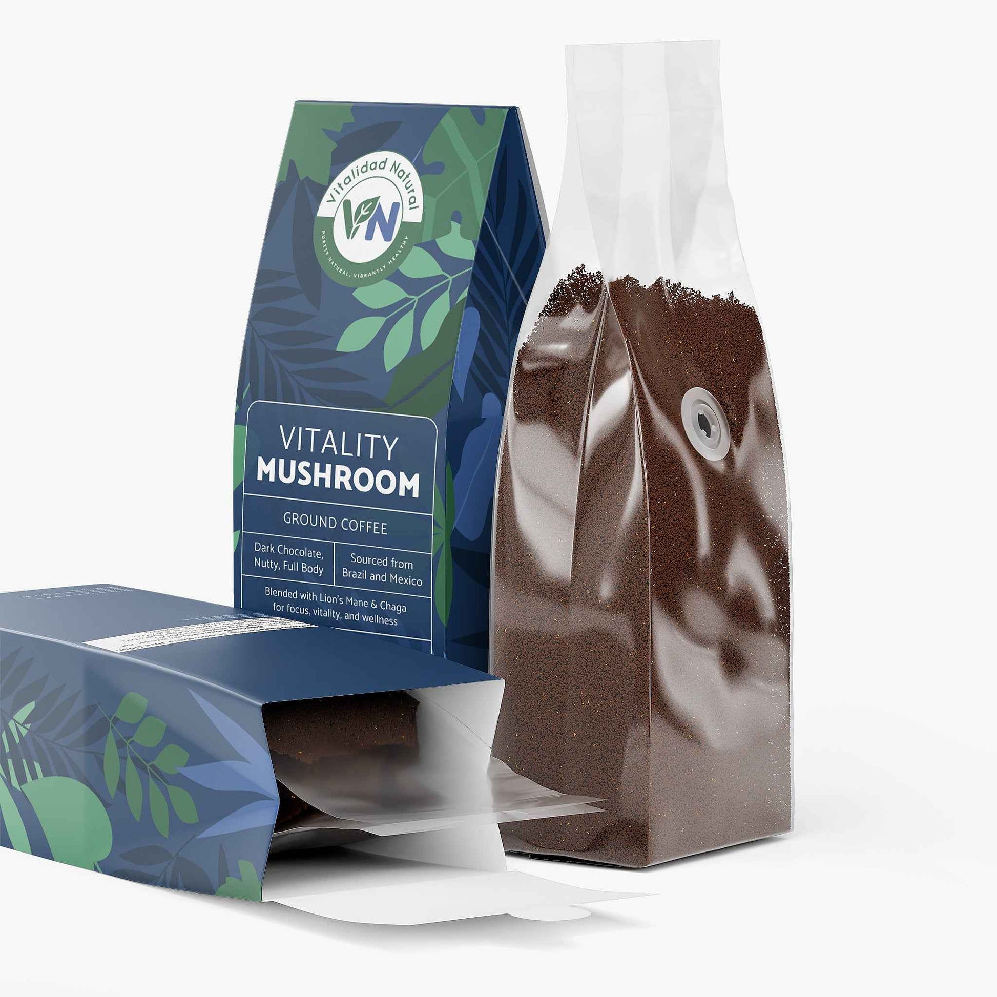 Vitalidad Natural Mushroom Coffee (Medium Roast), 12 Oz.
