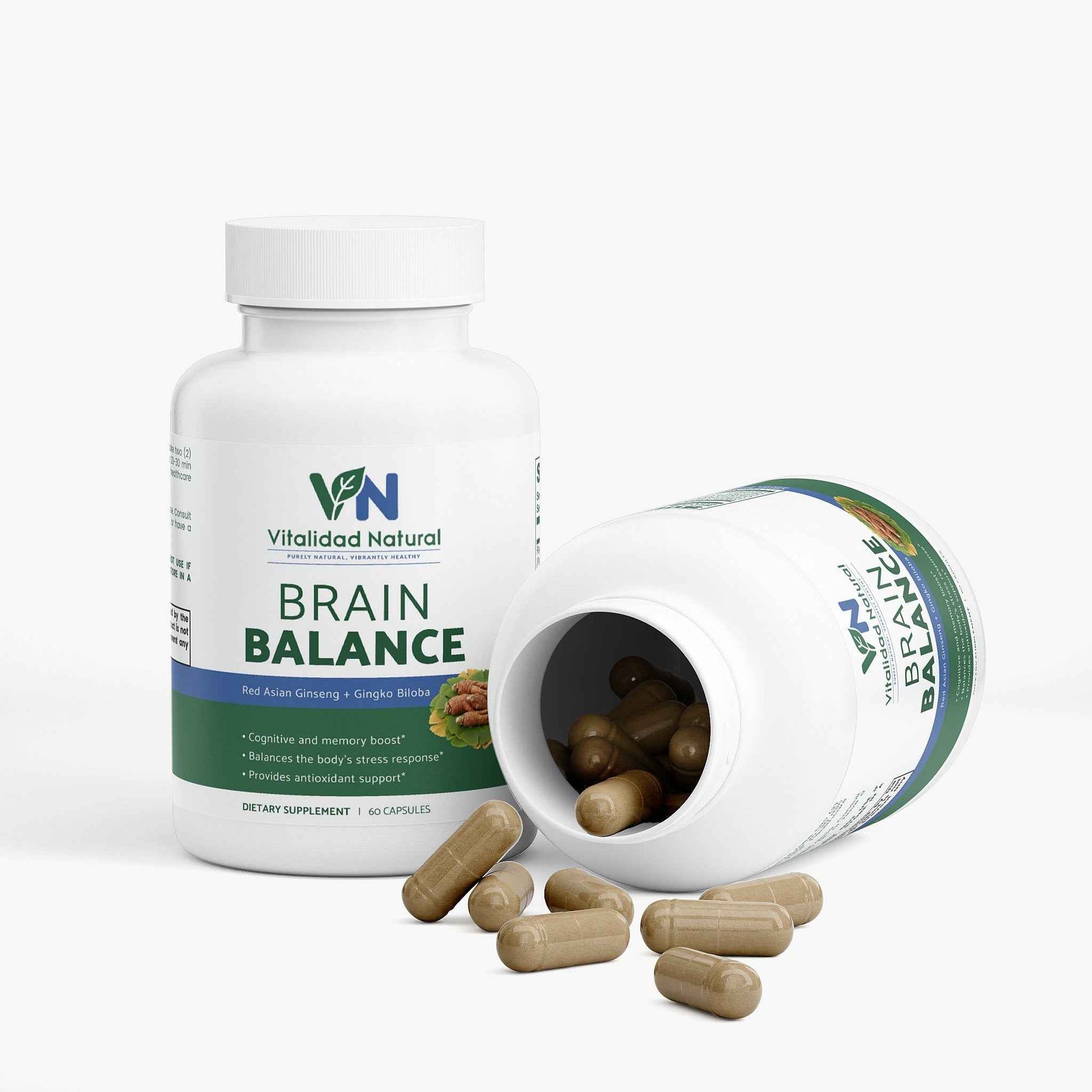 Vitalidad Natural Ginkgo Biloba + Ginseng, 60 Capsules