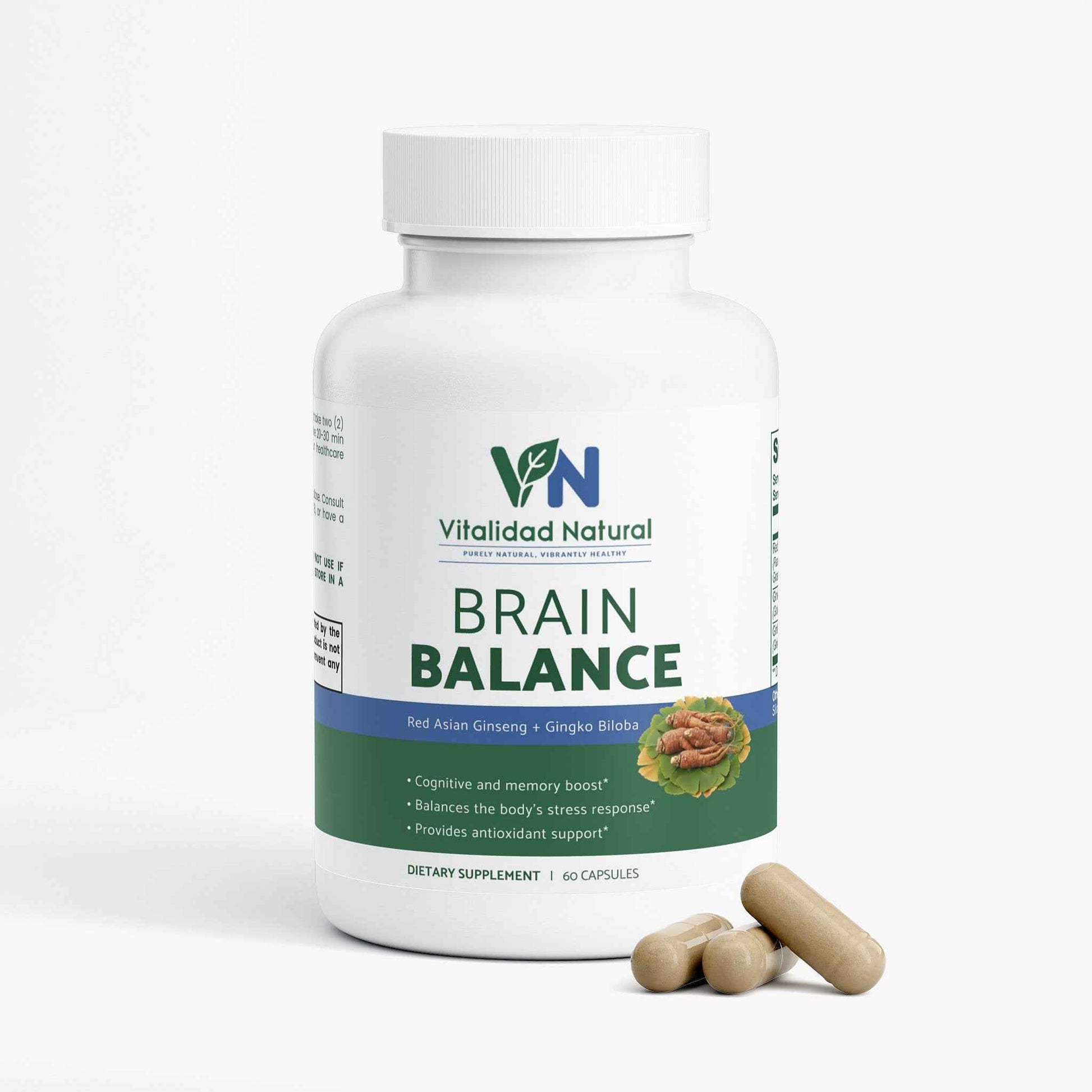 Vitalidad Natural Ginkgo Biloba + Ginseng, 60 Capsules