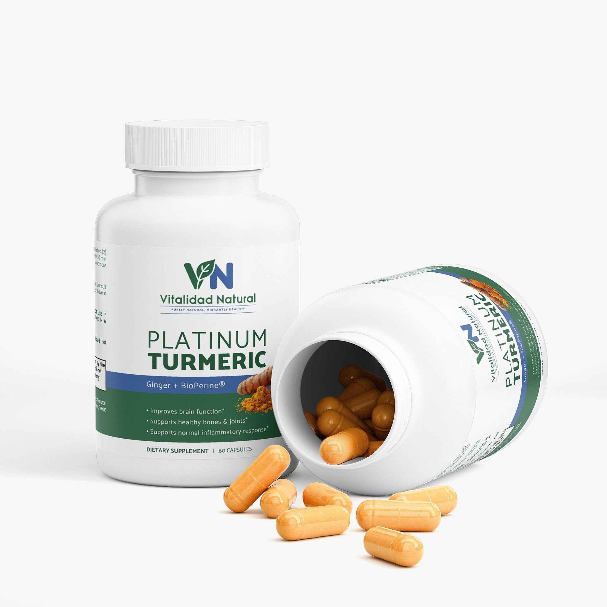 Vitalidad Natural Platinum Turmeric, 60 Capsules