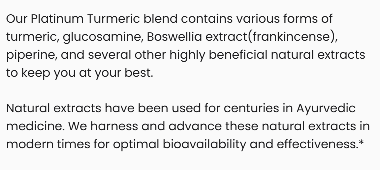 Vitalidad Natural Platinum Turmeric, 60 Capsules Information