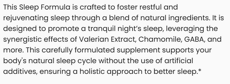 Vitalidad Natural Sleep Formula, 60 Capsules Information