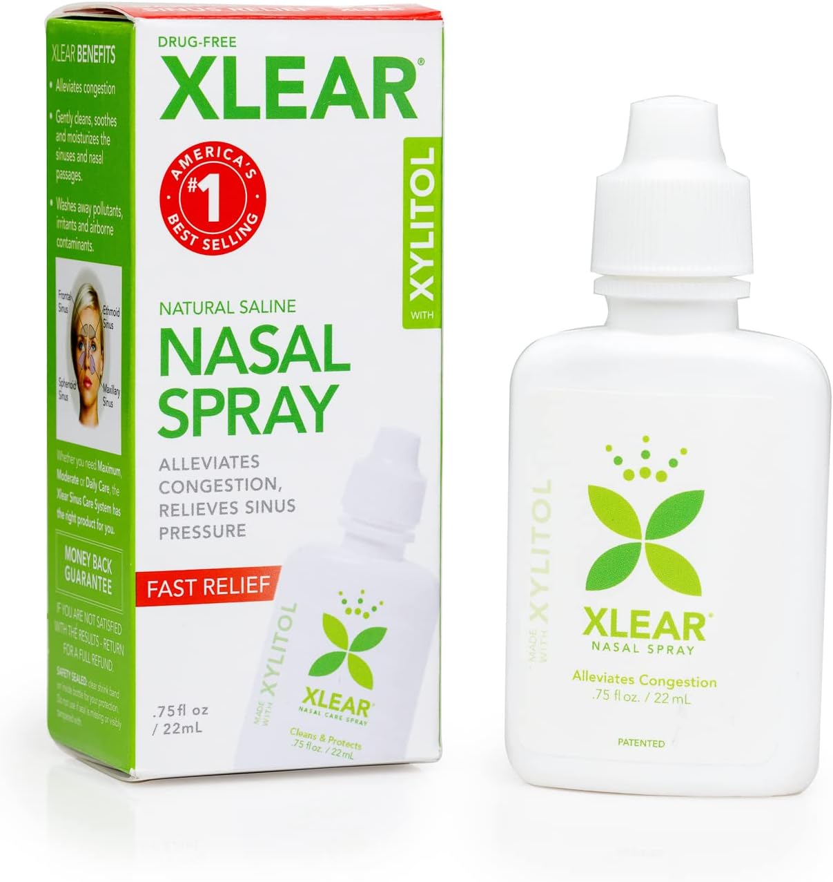 Xlear Natural Saline Nasal Spray with Xylitol. 0.75 fl. oz.