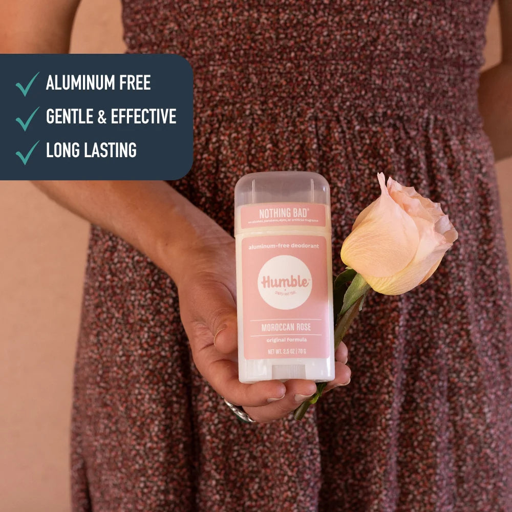 Humble All Natural Deodorant Original Moroccan Rose, 2.5 oz