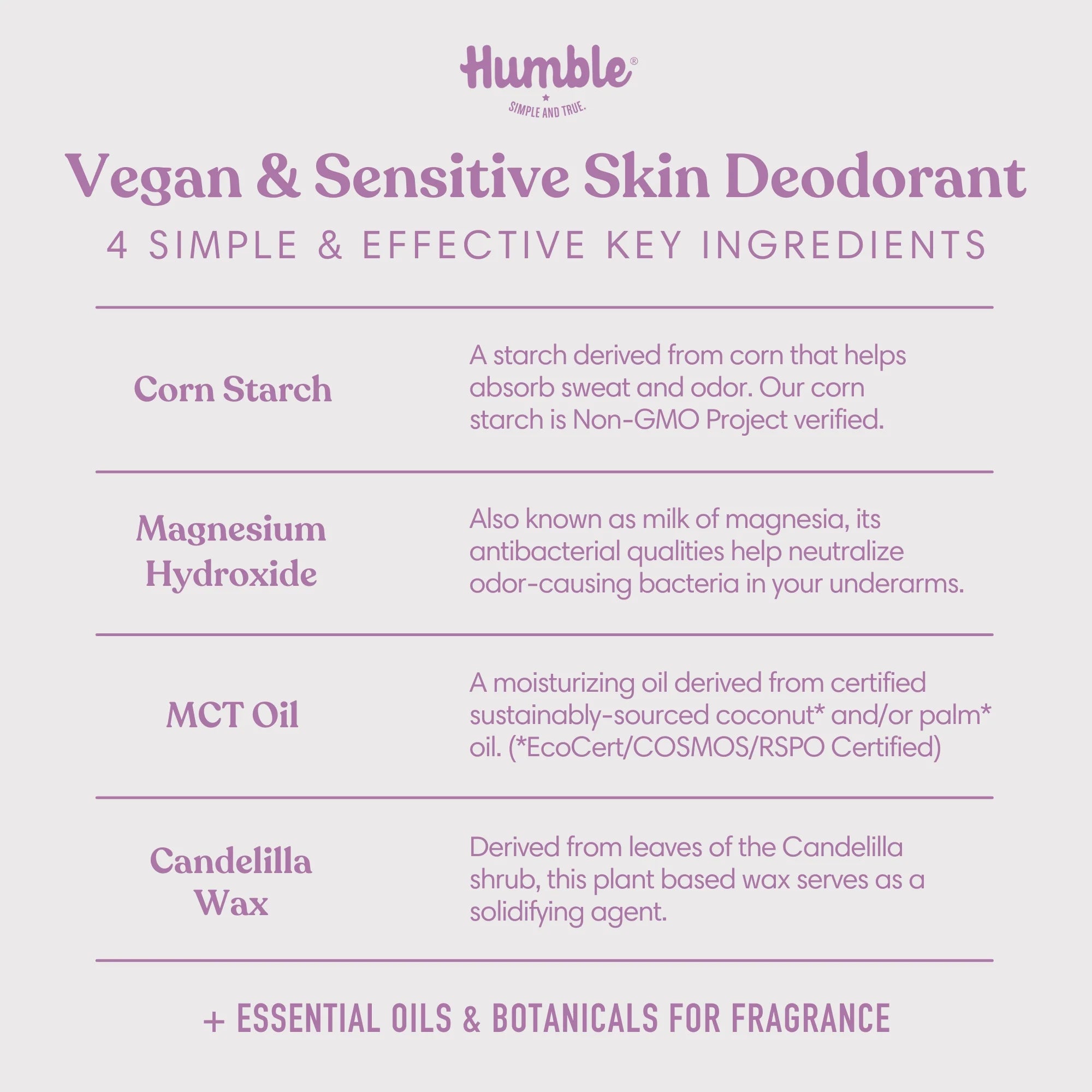 Humble All Natural Deodorant Vegan Mountain Lavender, 2.5 Oz.