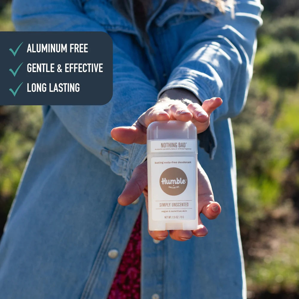 Humble All Natural Deodorant Vegan Sensitive Simply Unscented 2.5oz