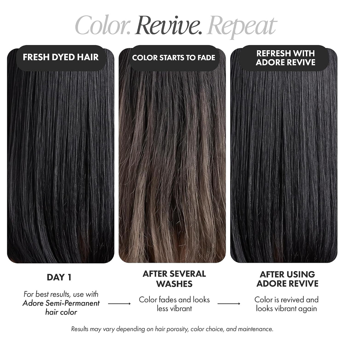 Adore Revive Color-Depositing Conditioner – R120 Black Velvet, 8 fl oz comparison