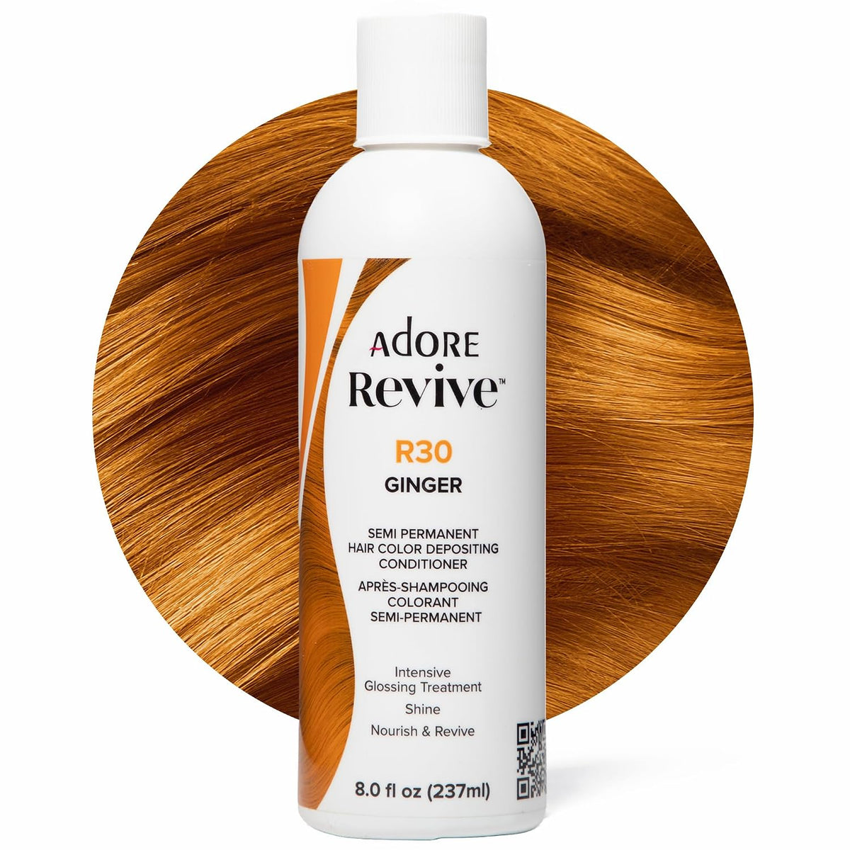 Adore Revive Color-Depositing Conditioner – R30 Ginger, 8 fl oz Swatch