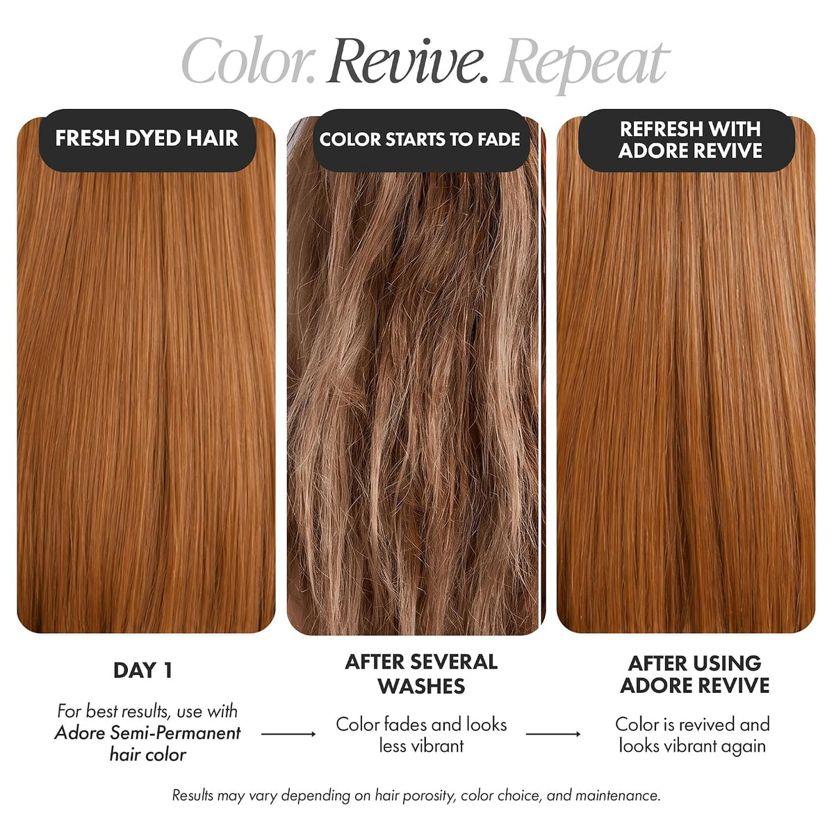 Adore Revive Color-Depositing Conditioner – R30 Ginger, 8 fl oz  Comparison