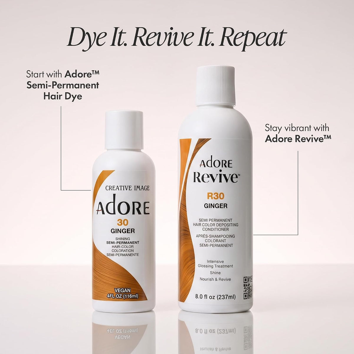 Adore Revive Color-Depositing Conditioner – R30 Ginger, 8 fl oz Sizes