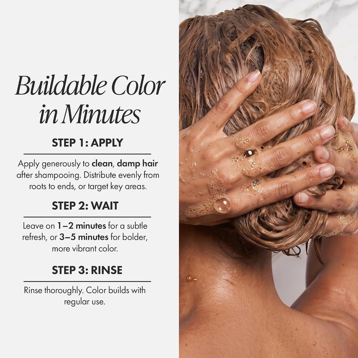 Adore Revive Color-Depositing Conditioner – R176 Ocean Blue, 8 fl oz Steps