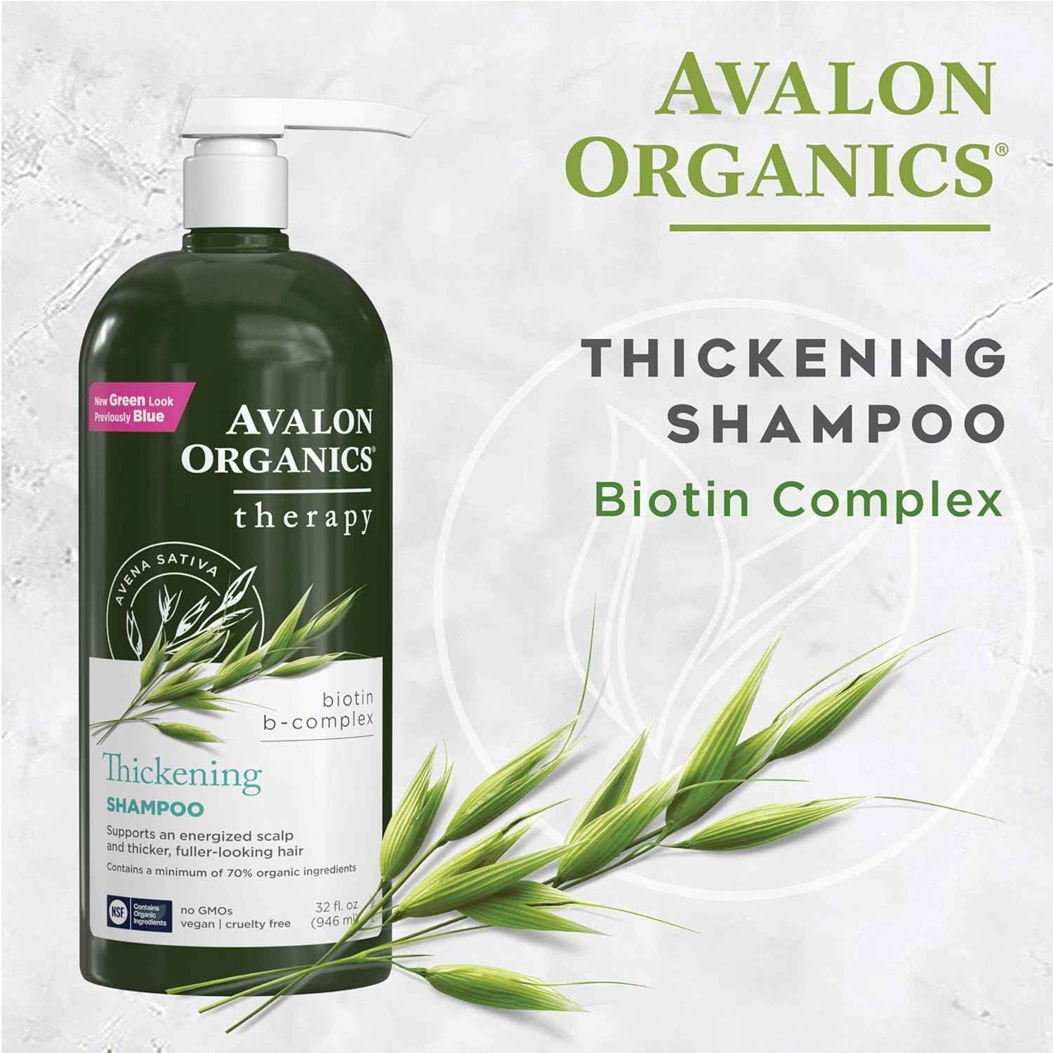 Avalon Organics Therapy Thickening Shampoo, 32 Oz. Bioten Complex