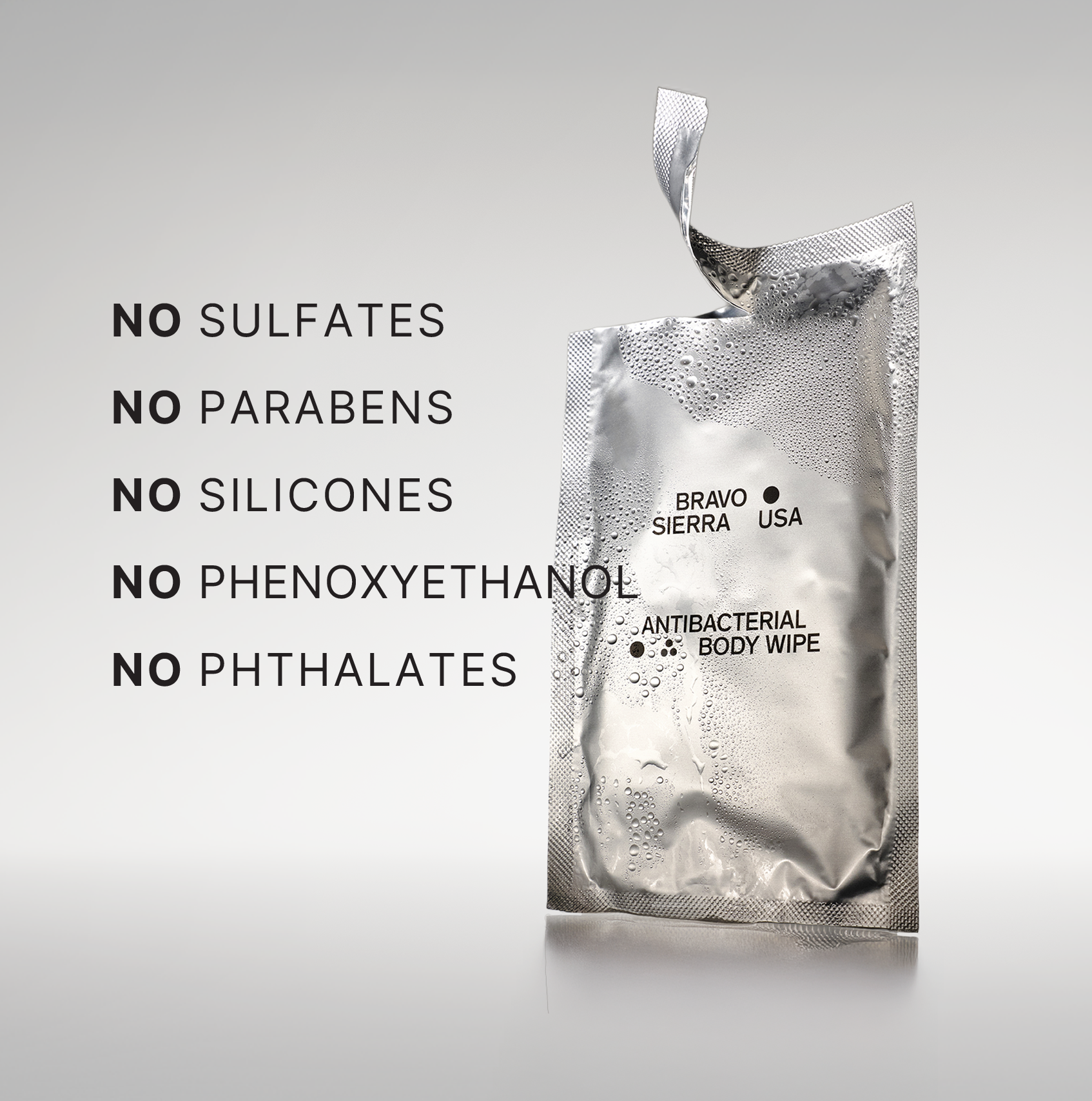 Bravo Sierra Antibacterial Body Wipes Formula