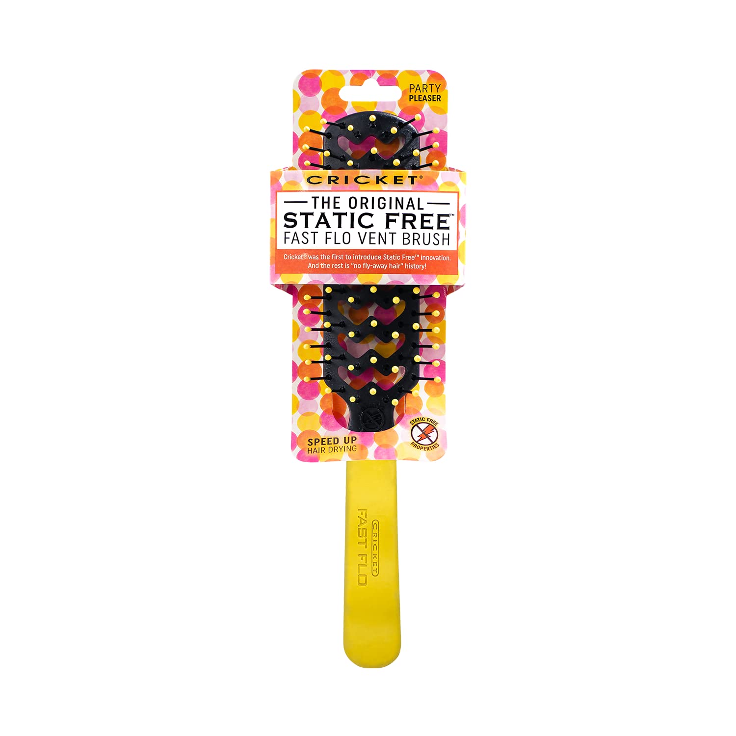Cricket Static Free Fast Flo Party Pleaser Comb - Yellow