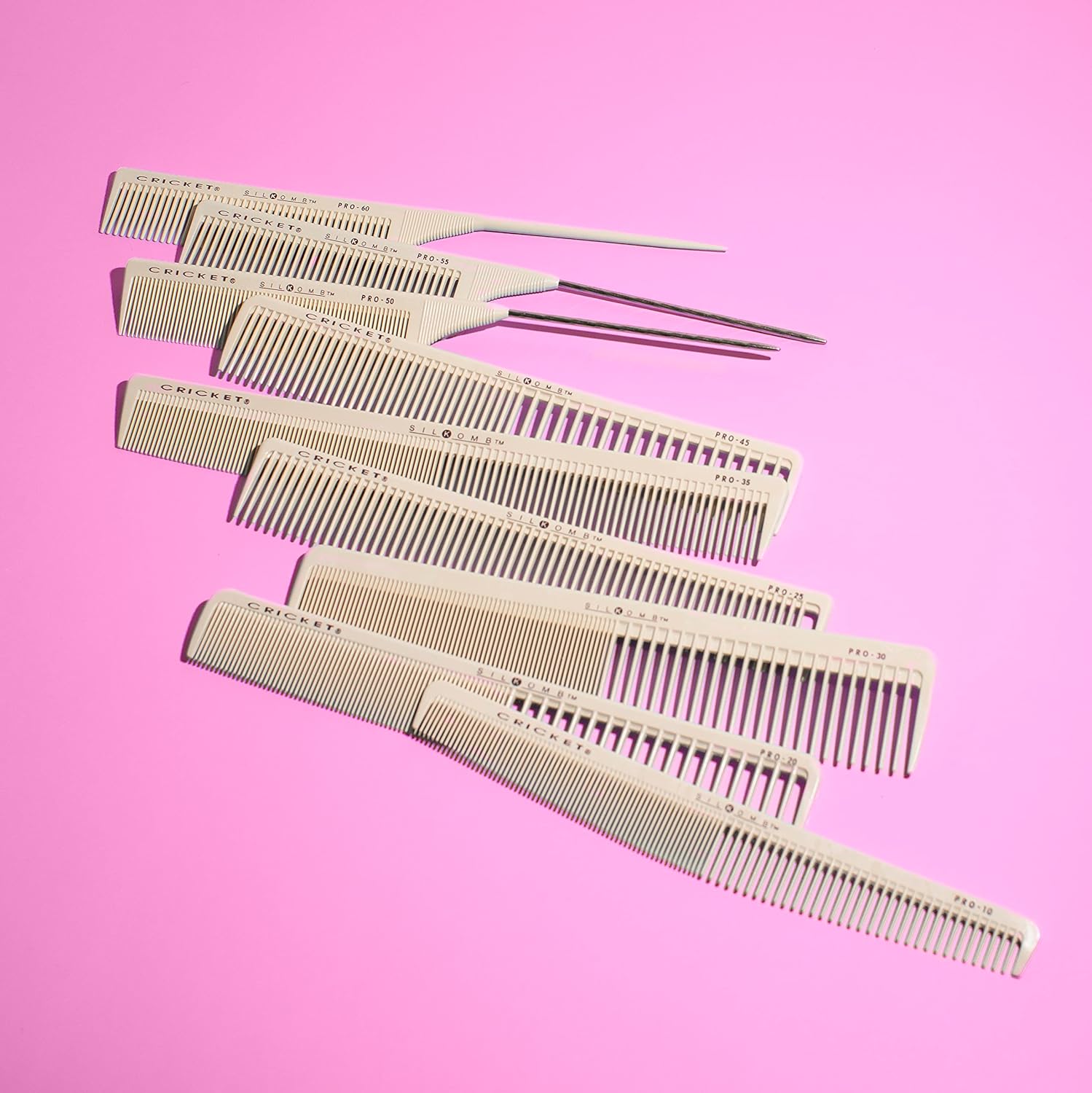 Cricket Silkomb Pro 55 Wide Toothed Metal Rattail