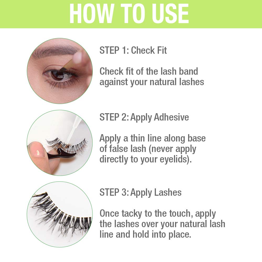 DUO Brush-On Strip Lash Adhesive – White/Clear, 0.18 Oz How to use