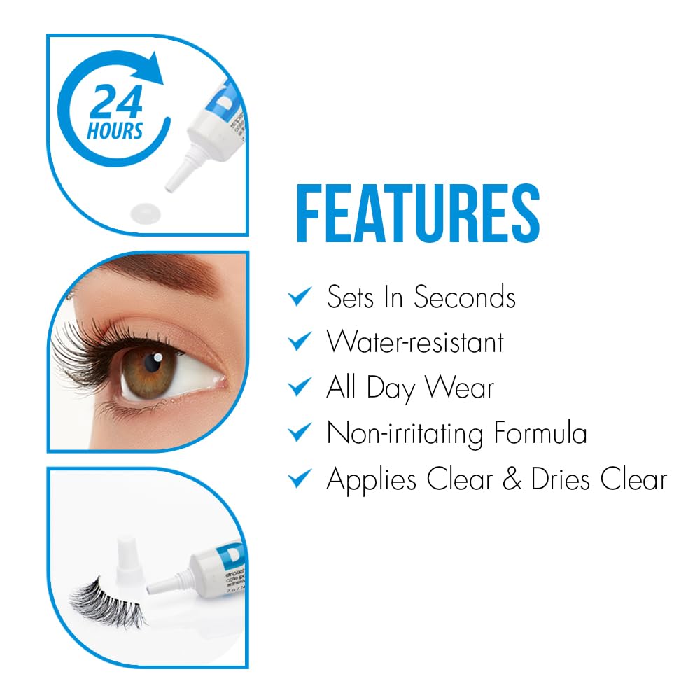 DUO Strip Lash Adhesive – White/Clear, 0.25 oz Features