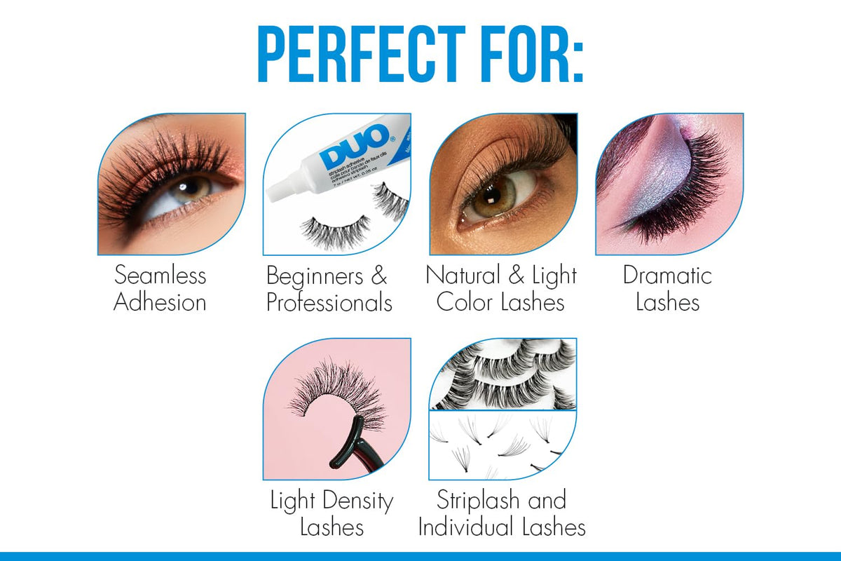 DUO Strip Lash Adhesive – White/Clear, 0.25 oz Uses