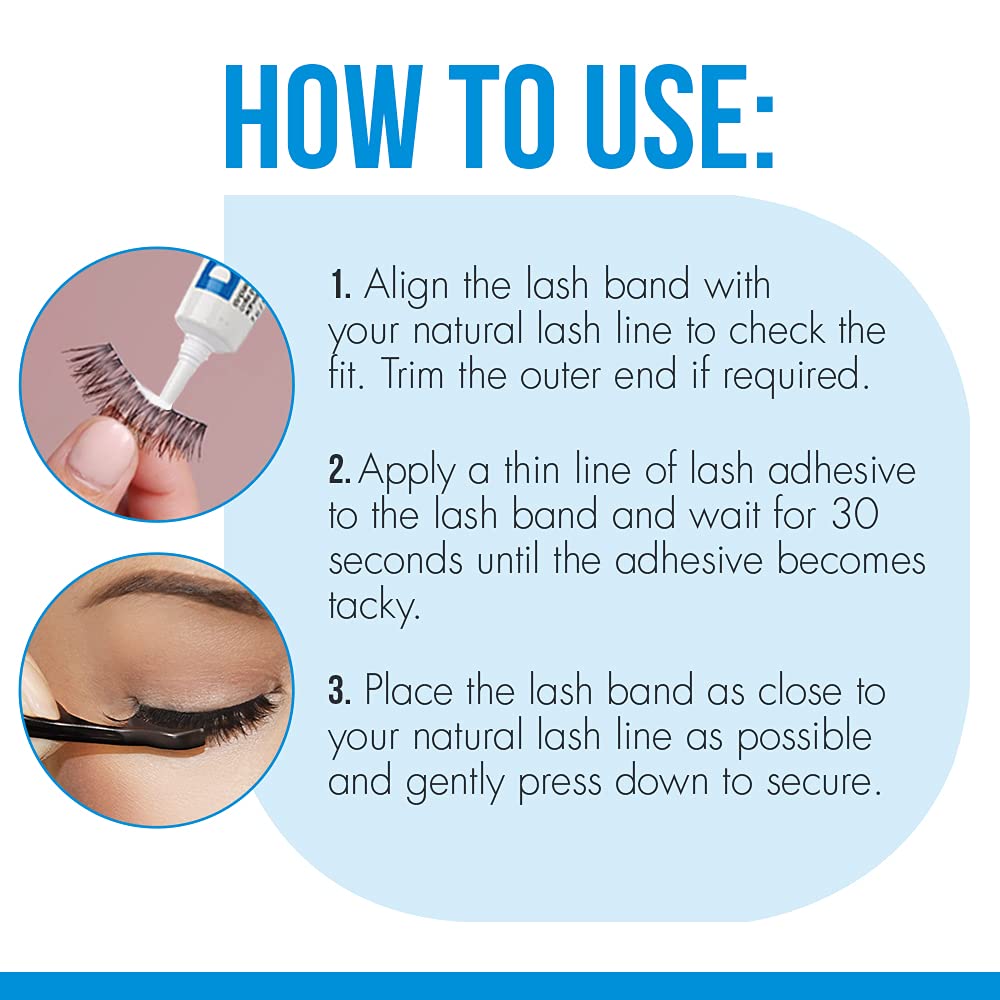 DUO Strip Lash Adhesive – White/Clear, 0.25 oz How to use