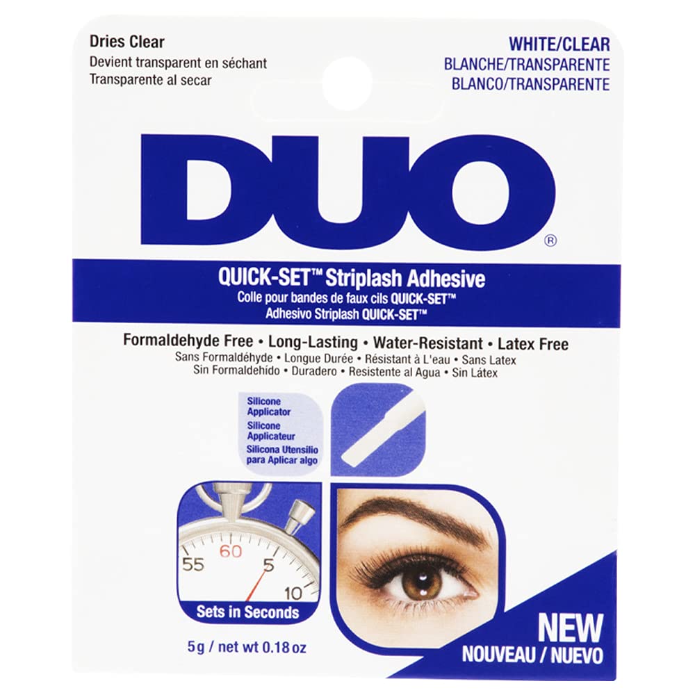 DUO Quick-Set Strip Lash Adhesive – White/Clear, 0.18 Oz.