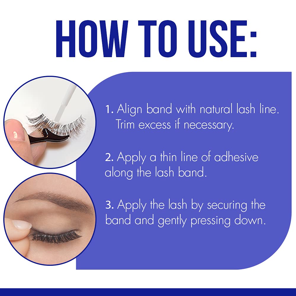DUO Quick-Set Strip Lash Adhesive – White/Clear, 0.18 Oz. How to Use