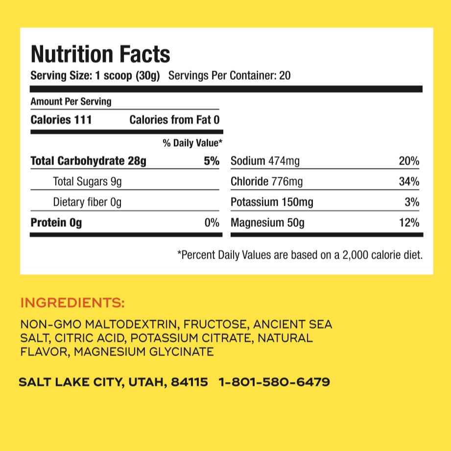 Carborocket ONE-11 Active Hydration Electrolyte Mix, 1.32 Lbs. Nutrition Facts