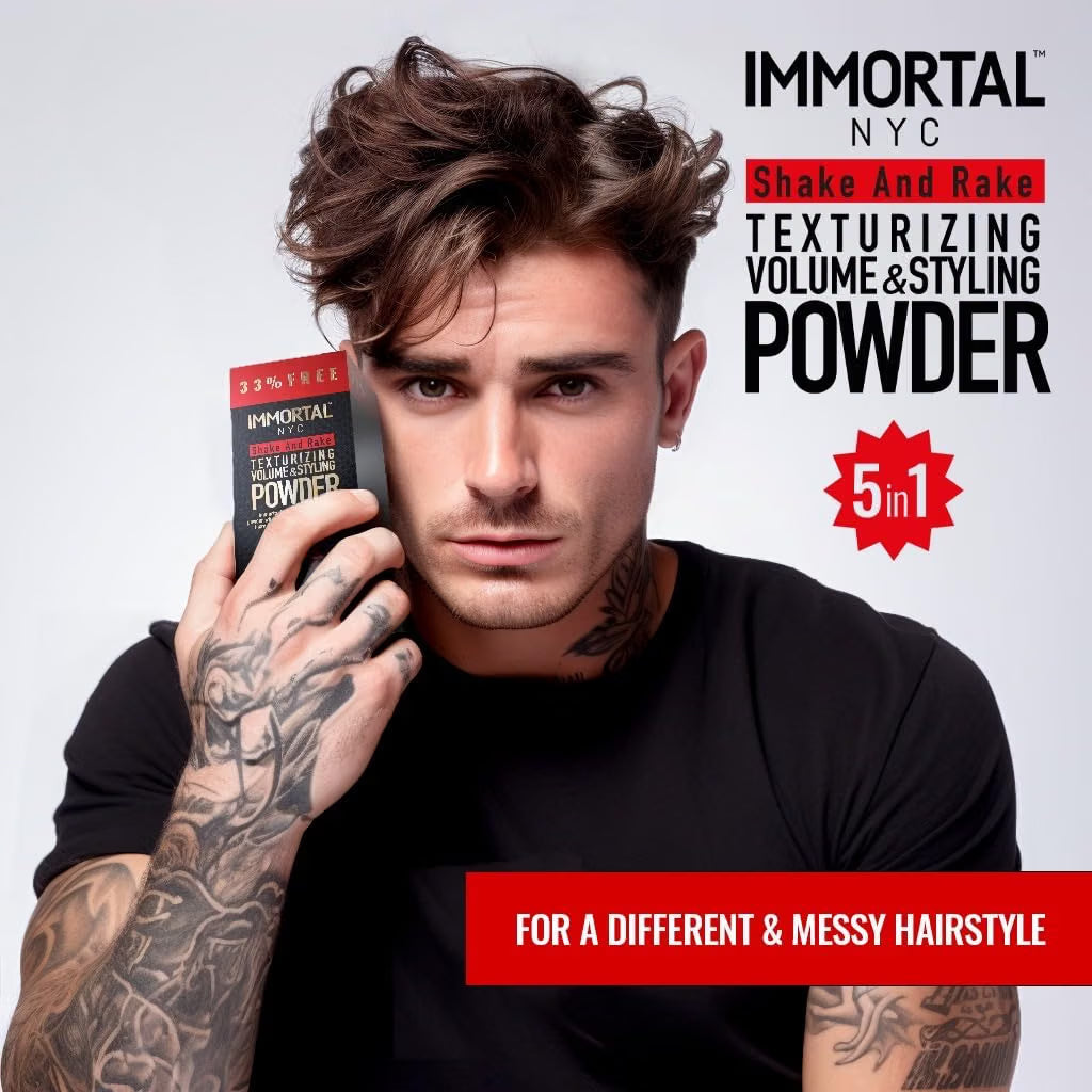 Immortal 5 In 1 Shake And Rake Hair Powder, 1.06 Oz. Messy Hairstyle