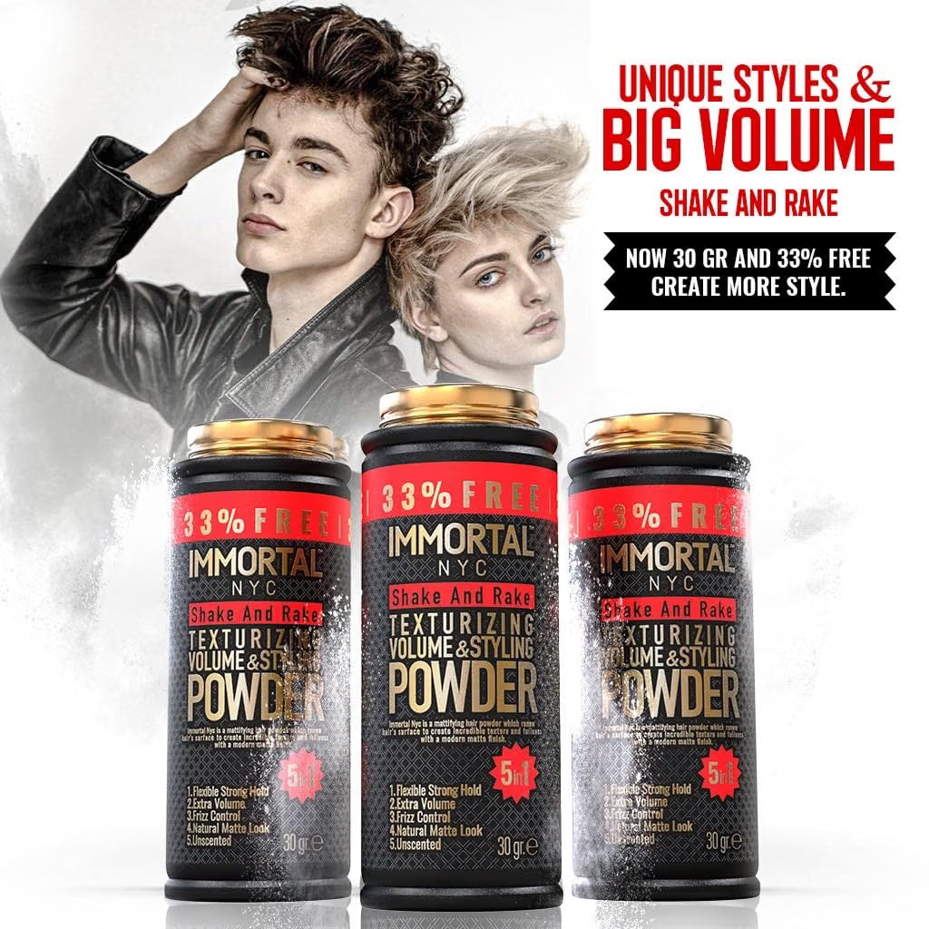 Immortal 5 In 1 Shake And Rake Hair Powder, 1.06 Oz. Styling