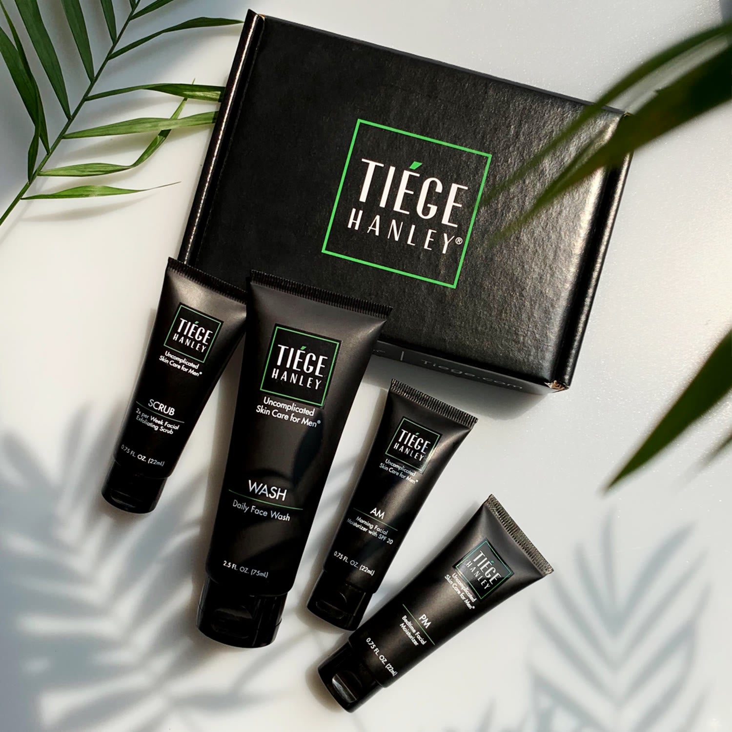 Tiege Hanley The Essential Skin Care Routine for Men Box Packaging