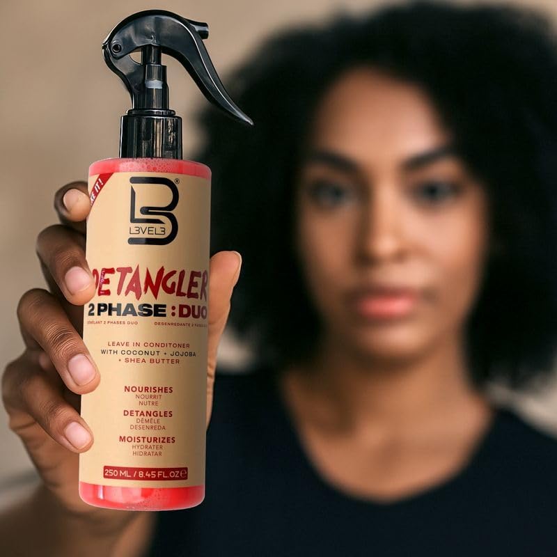 L3VEL3 2 Phase Detangler Spray 8.45 Oz
