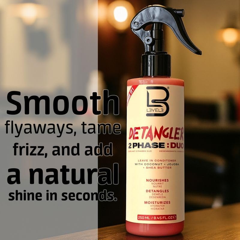 L3VEL3 2 Phase Detangler Spray 8.45 Oz