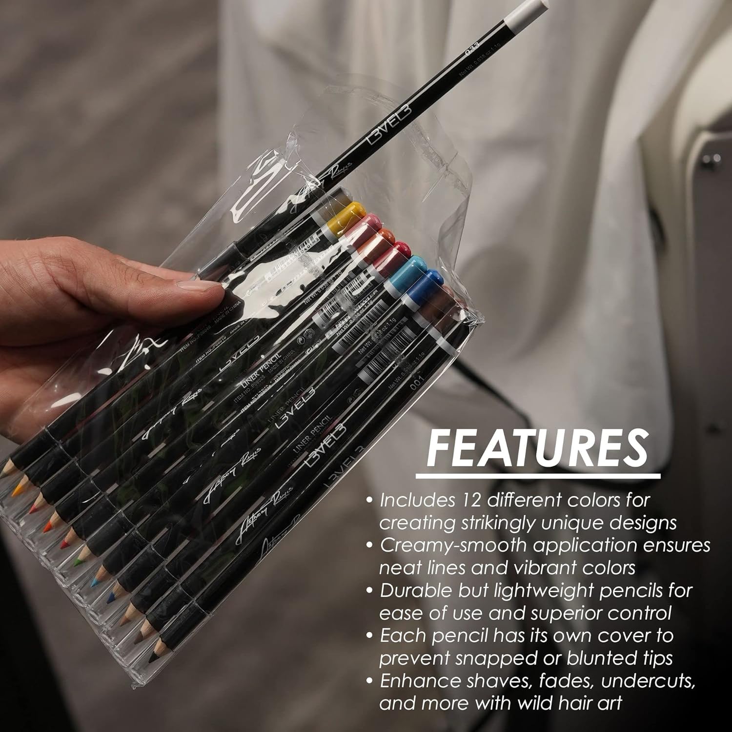 L3VEL3 Liner Pencils Assorted Colors 12 Pcs
