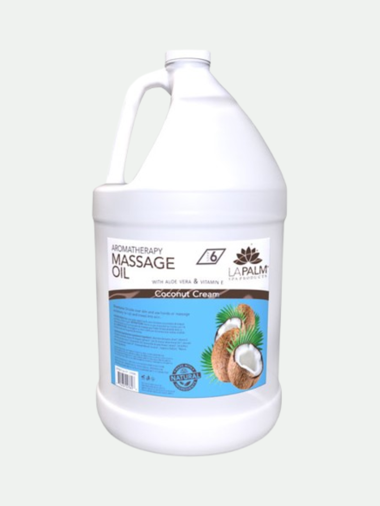 La Palm Aromatherapy Massage Oil Coconut Cream, 1 Gallon