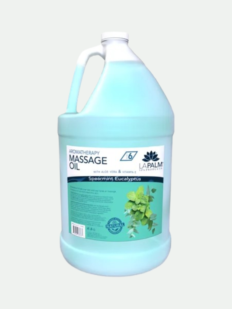 La Palm Aromatherapy Massage Oil Spearmint Eucalyptus, 1 Gallon