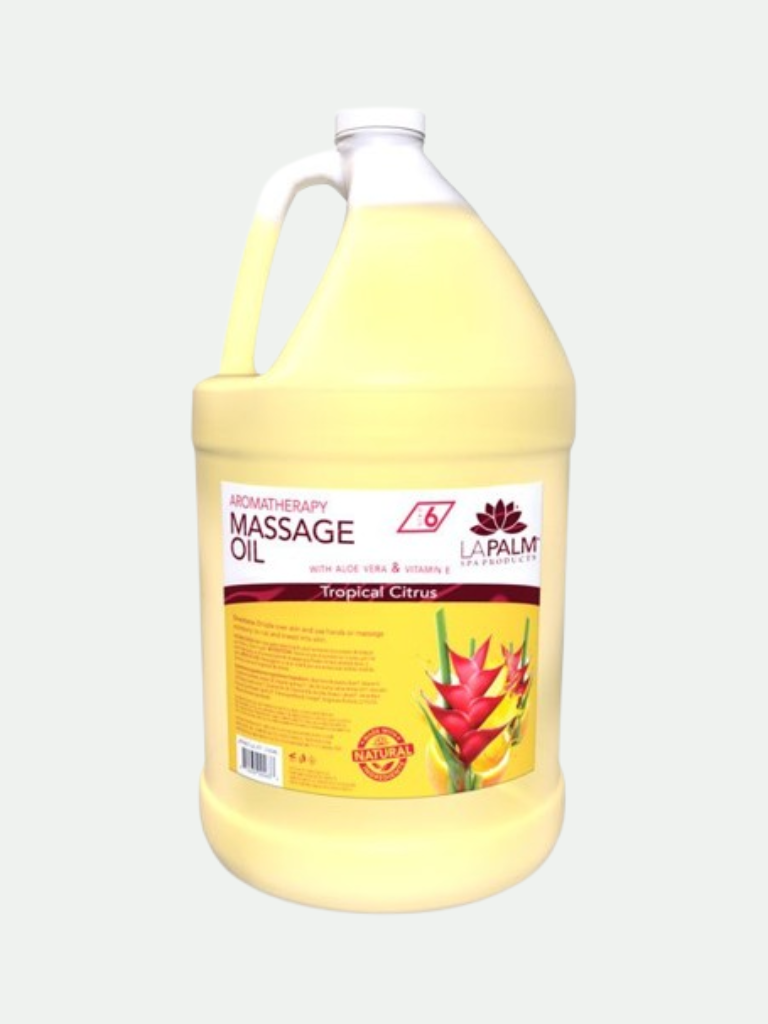 La Palm Aromatherapy Massage Oil Tropical Citrus, 1 Gallon