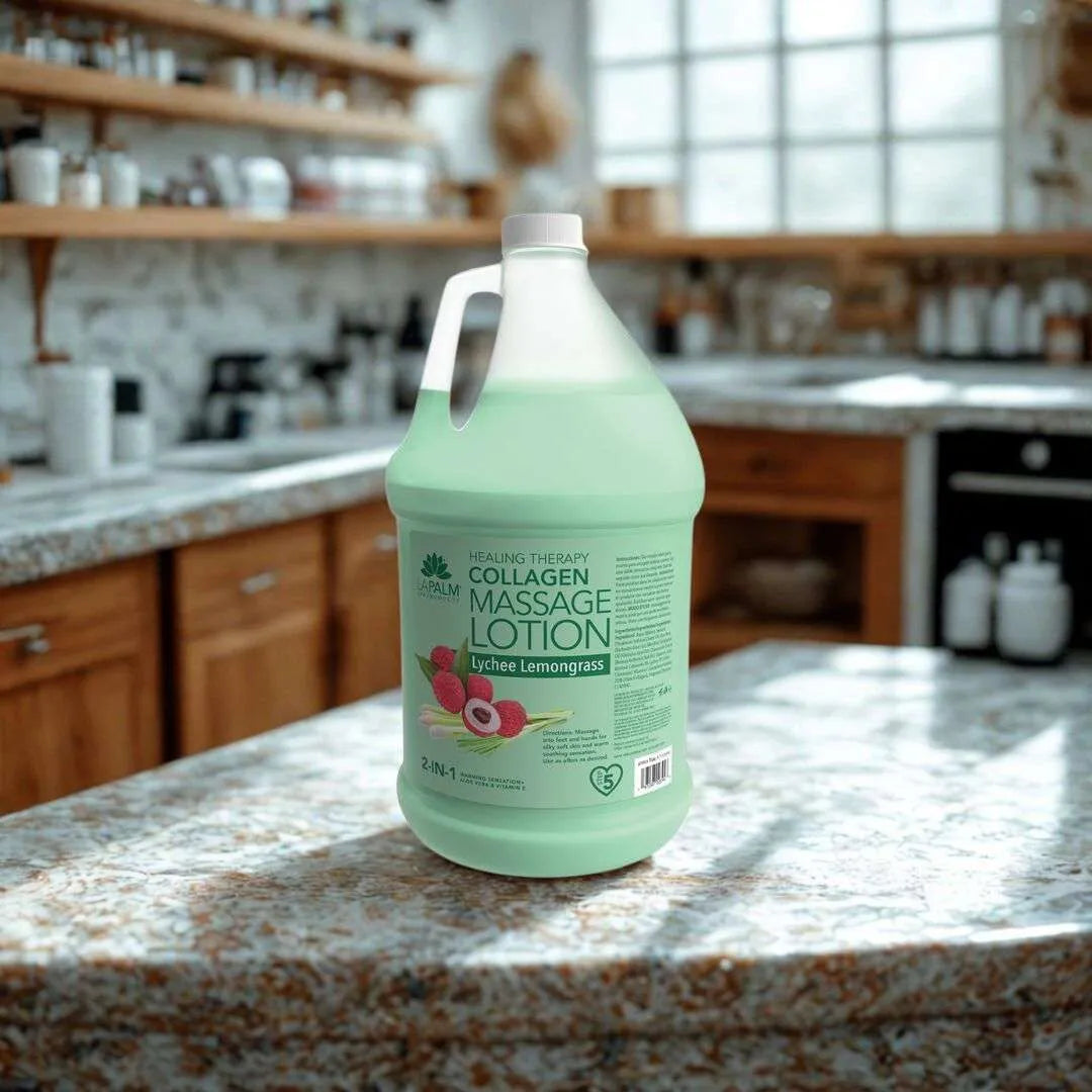 La Palm Massage Lotion Lychee Lemongrass, 1 Gallon
