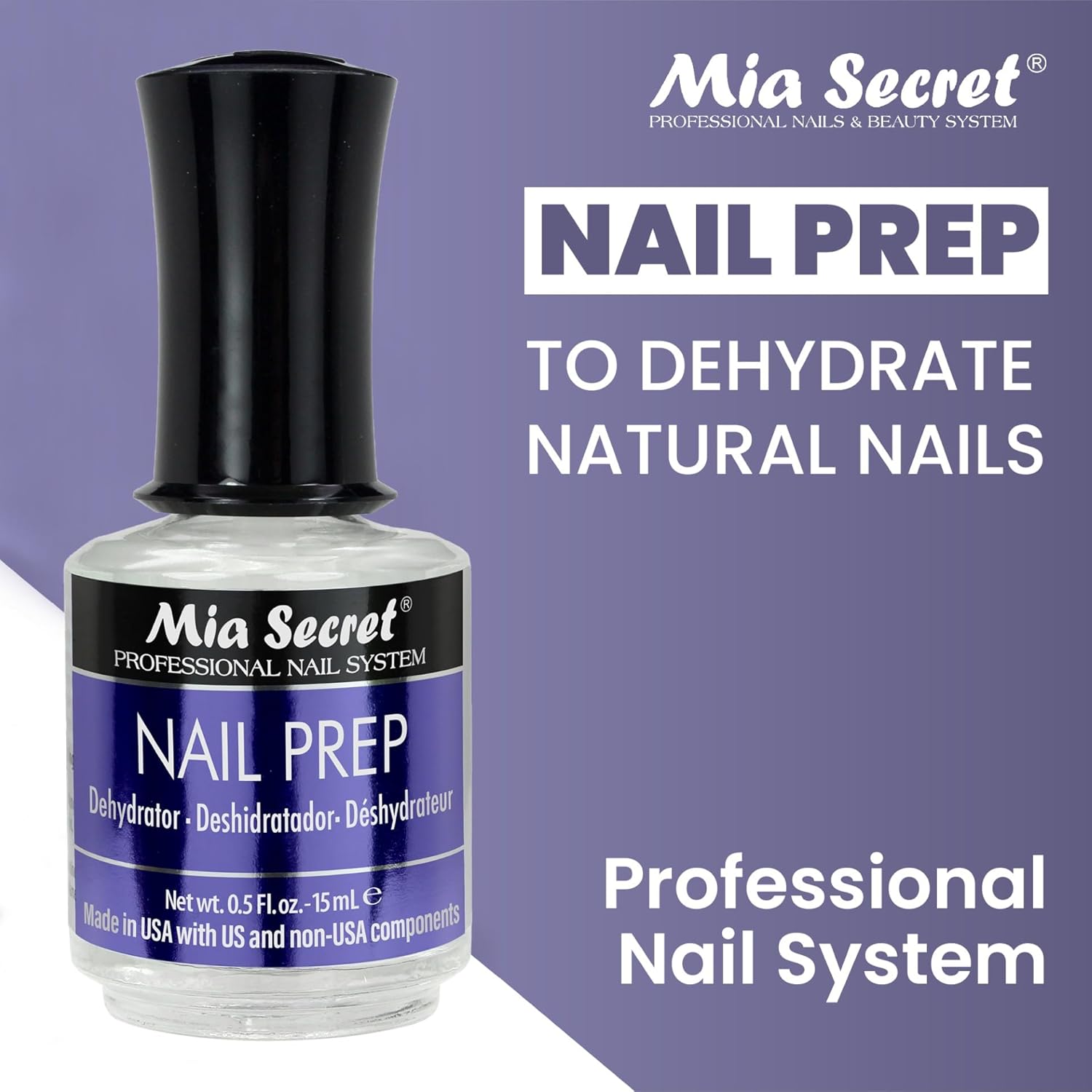 Mia Secret Nail Prep, 0.5 Oz. Professional Nail System
