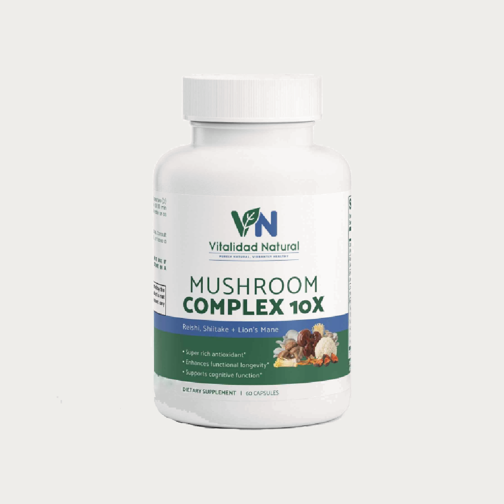 Vitalidad Natural Mushroom Complex 10 X, 60 Capsules