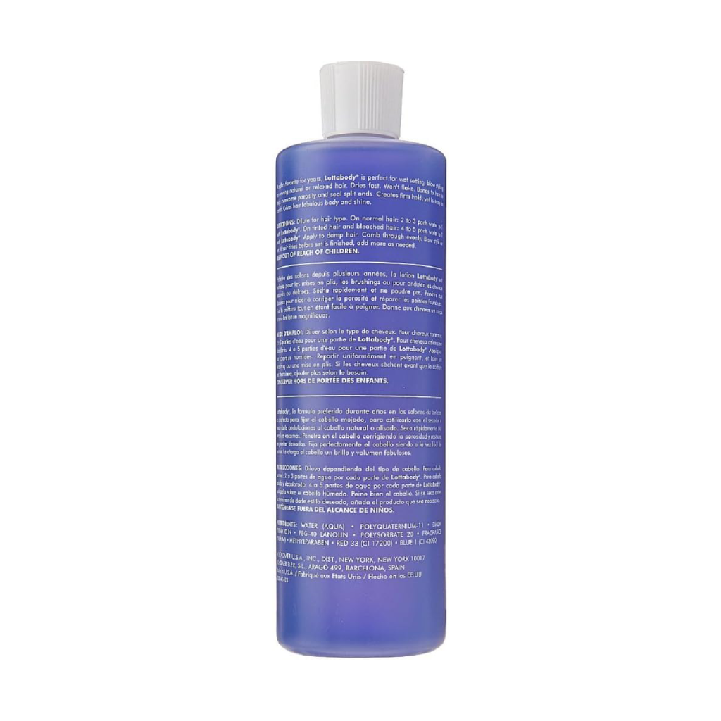 Lotta Body Setting Lotion Concentrated 15.2 Oz Back Packaging