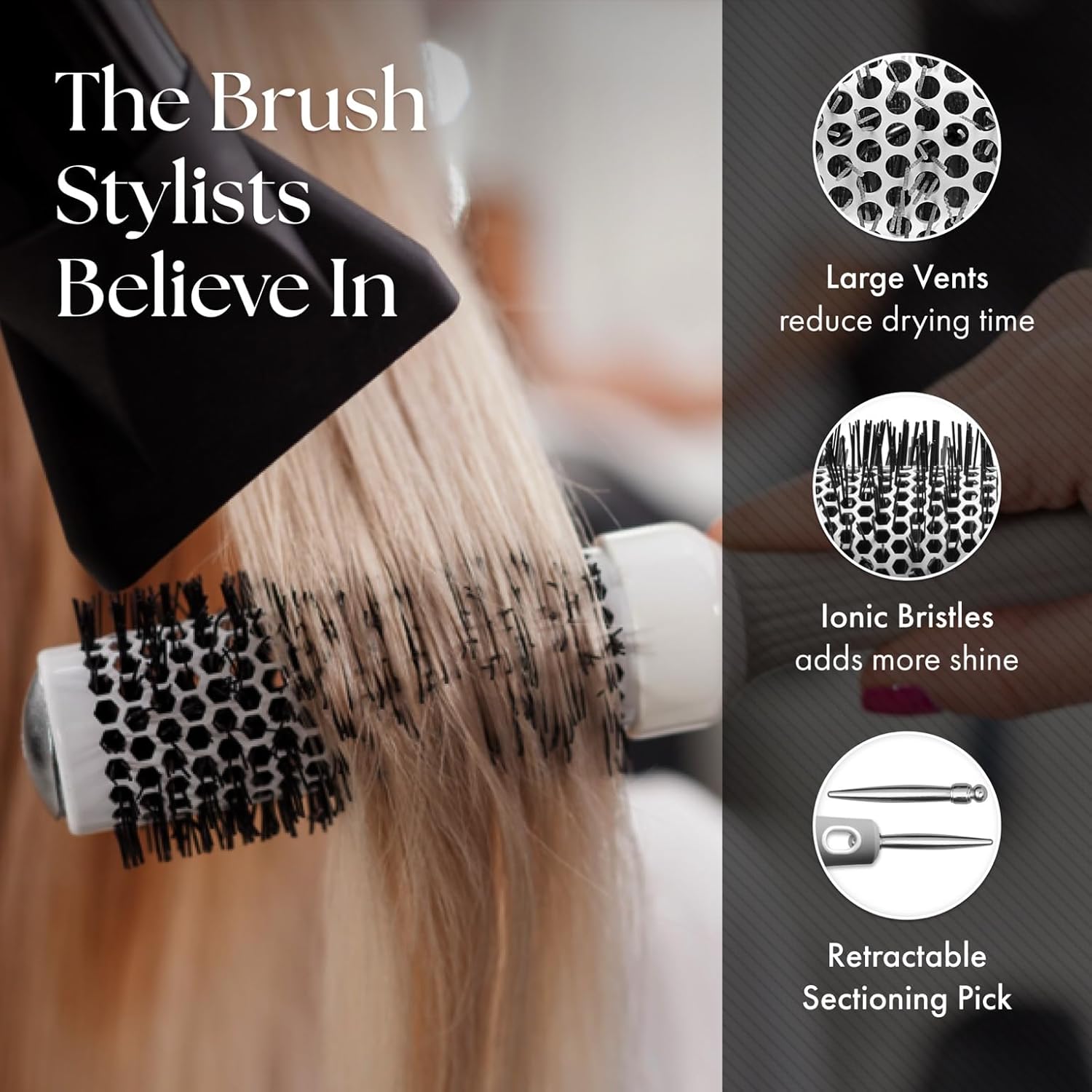 Olivia Garden Ceramic+Ion Tourmaline 2 1/8" Brush