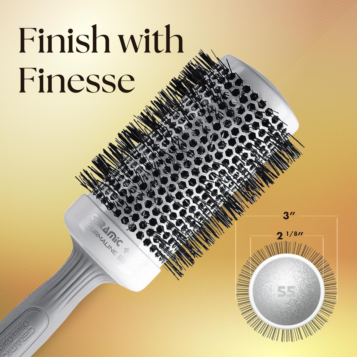 Olivia Garden Ceramic+Ion Tourmaline 2 1/8" Brush