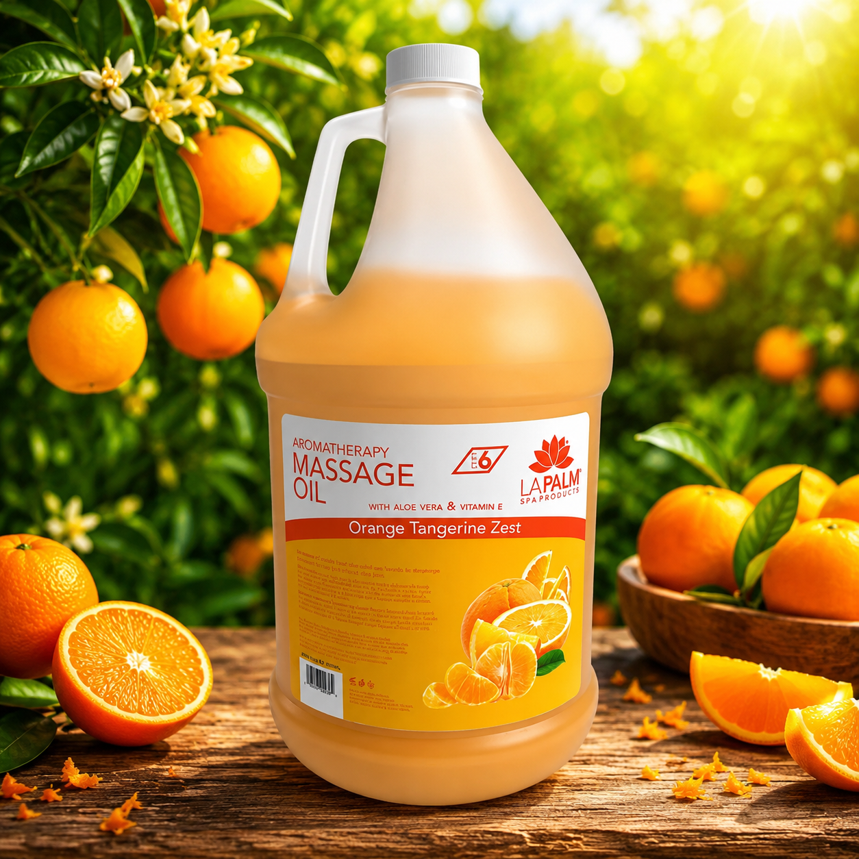 La Palm Aromatherapy Massage Oil Orange Tangerine Zest, 1 Gallon