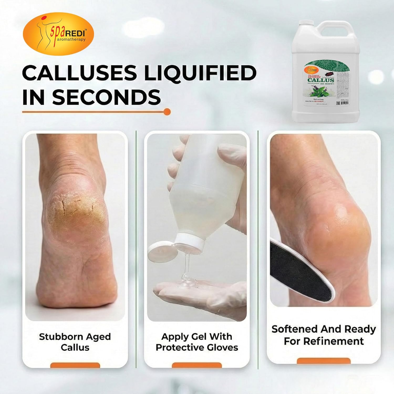 SPA Redi Mint & Eucalyptus Callus Remover, 1 Gallon How To Use Image