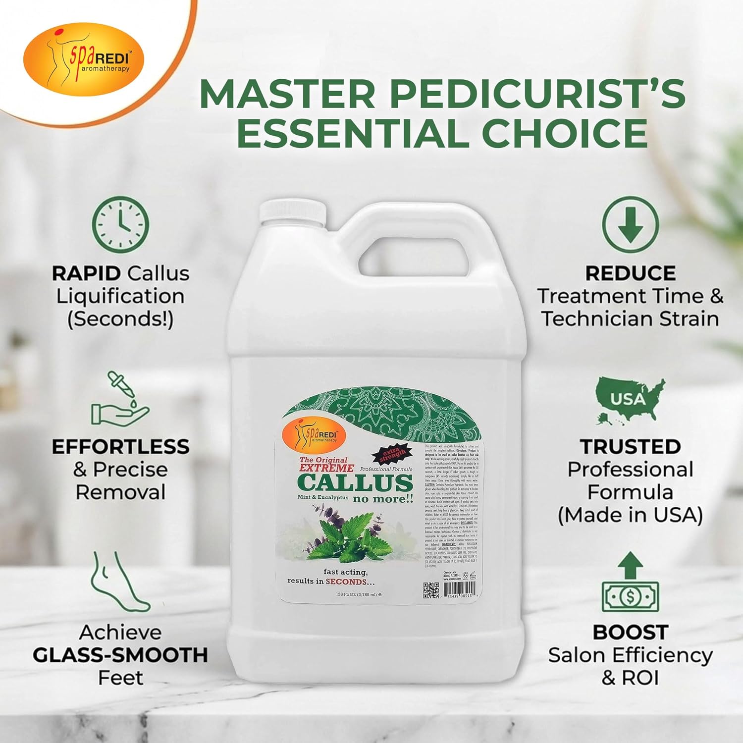 SPA Redi Mint & Eucalyptus Callus Remover, 1 Gallon Qualifications