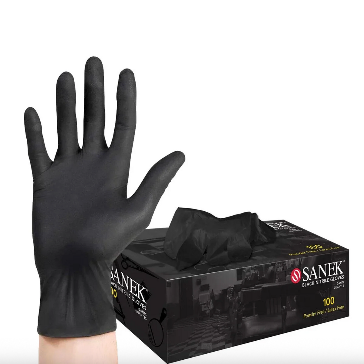 Graham Sanek Black Nitrile Gloves Medium, 100 Count