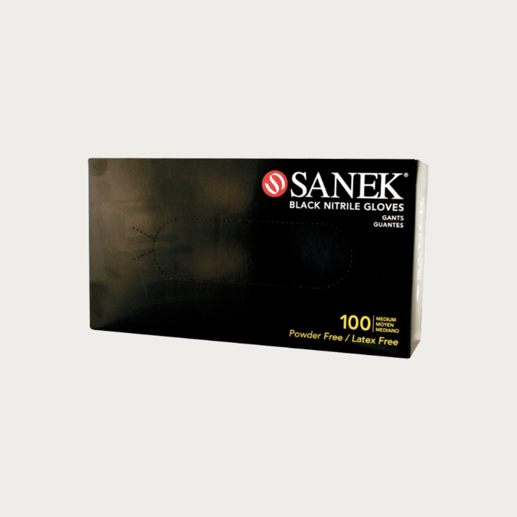Graham Sanek Black Nitrile Gloves Medium, 100 Count