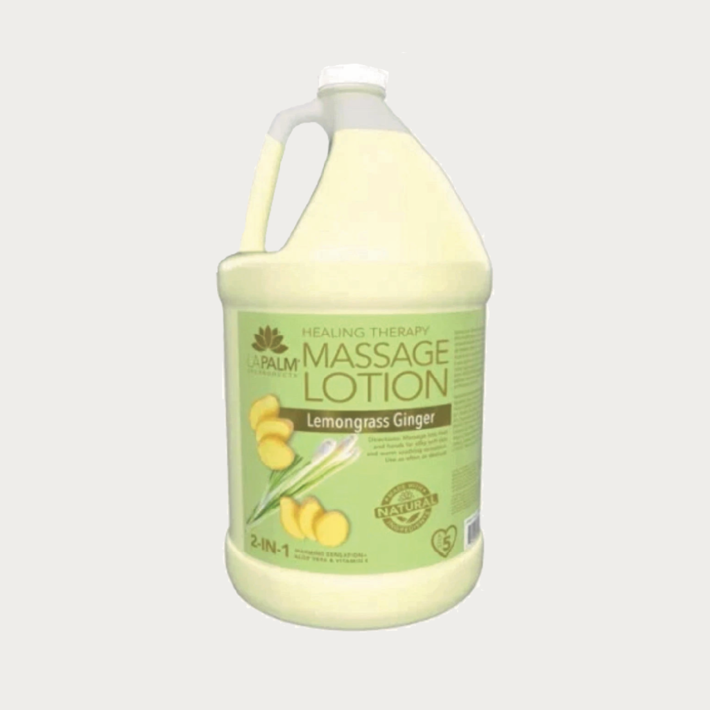 La Palm Healing Therapy Massage Lotion Lemon Grass Ginger, 1 Gallon