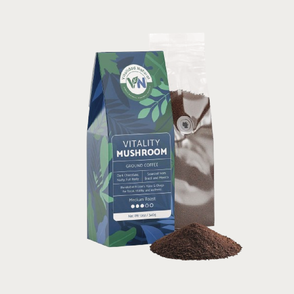 Vitalidad Natural Mushroom Coffee (Medium Roast), 12 Oz.